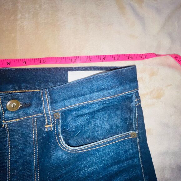 Rag & Bone Jeans Fit 2 Slim Mens Sz 29 Fits 32x34 Dark Blue Whiskering USA - Picture 4 of 14